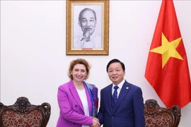 Le vice-Premier ministre Tran Hong Ha a reçu, jeudi 13 mars à Hanoï, Mme Nicola Beer, vice-présidente de la Banque européenne d'investissement. Photo : VNA