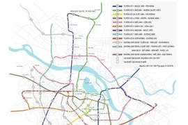 Le réseau de métro prévu à Hanoi. La ligne de métro n°5 est en orange. (Photo hanoimetro.net.vn)