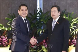 Le président de l'Assemblée nationale, Tran Thanh Man (droite), et Kevin Chng, directeur financier de Keppel. Photo: VNA