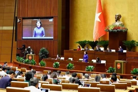 La gouverneure de la Banque d’État du Vietnam, Nguyên Thi Hông, devant l’Assemblée nationale. Photo : VNA